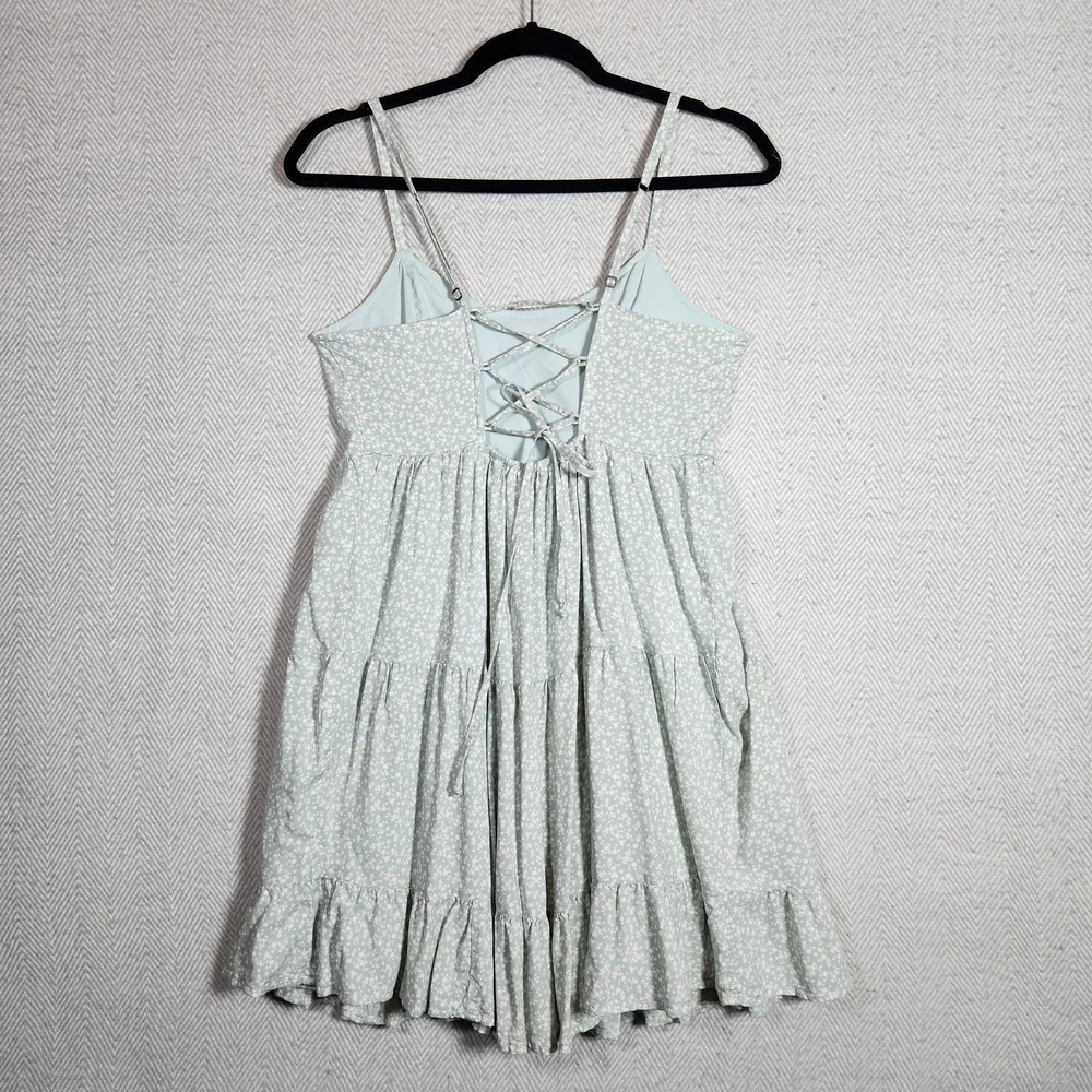 Hollister Mint Light Green Small Spaghetti Strap Lace Back Dress - Picture 3 of 14